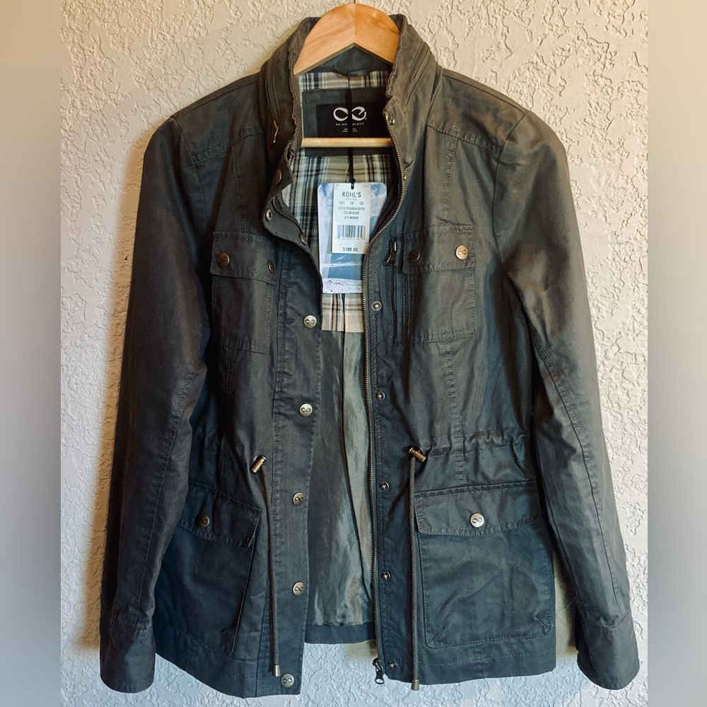 NWT BE BOUNDLESS Dark Army/Olive Green Utility Jacket